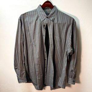Charcoal Van Heusen No Iron Long Sleeve Button Down Shirt - XL